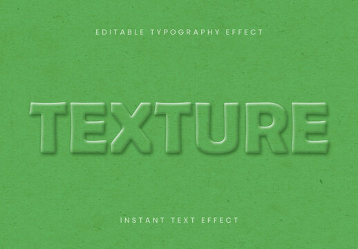 Green Debossing Text Effect Paper Embossed Font