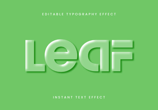 Green Debossing Text Effect Glossy Emboss Font