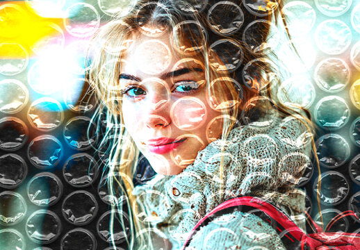 Multicolor Plastic Wrap Photo Effect