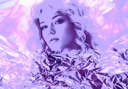 Purple Plastic Wrap Photo Effect