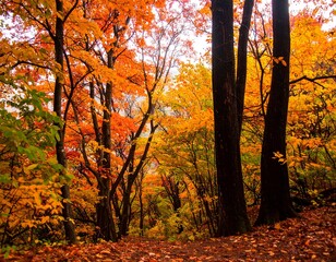 Fototapeta premium Autumn forest scenery