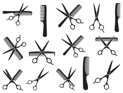 COMB AND SCISSOR SILHOUETTE