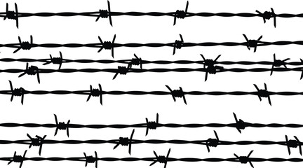 Barbed wire fence