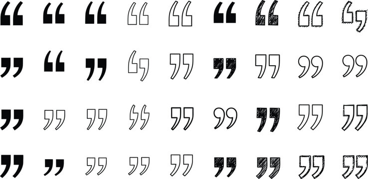Collection of various quote marks