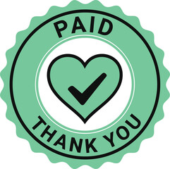 Heart Check Mark Seal for Payments and Gratitude