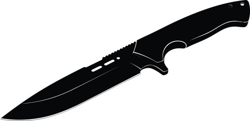 Sleek Black Tactical Knife for Outdoor Adventures