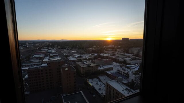 Sunset from sky scraper in Billings Montana 