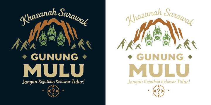Gunung mulu national park vintage badge design