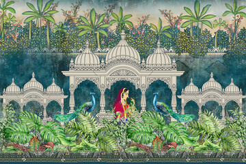 Kurti Dupatta And Allow Borderless Pattern Designs For Digital Printing