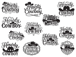 HOWDY COWBOY TYPOGRAPHY