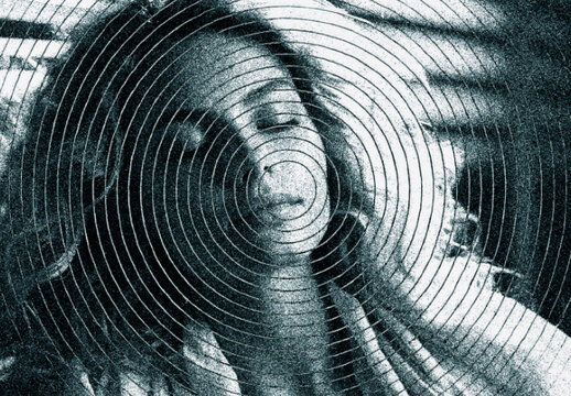 B&W Circle Printing Photo Effect