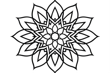 mandala design line art silhouette vector illustration