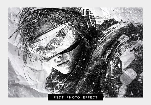 Gray And White Rough Texture Grunge Print Photo Effect