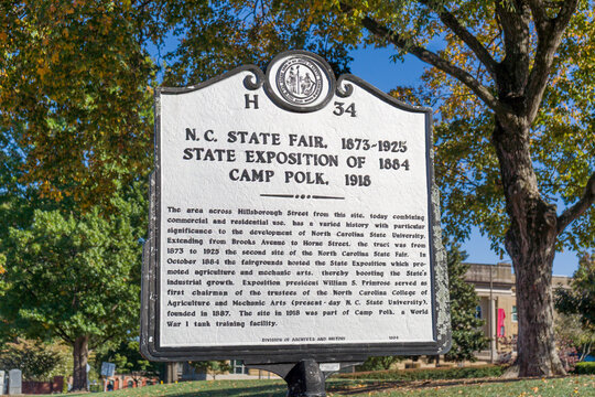 NC State Fair and Exposition Sign on the Campus of North Carolina State University