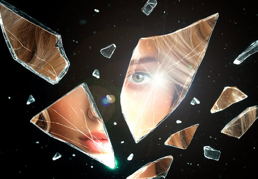 Black Broken Glass Poster Photo Effect