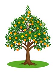 Vibrant fruit tree illustration