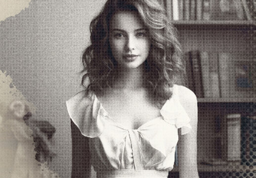 Black And White Screen Printing Photo Effect