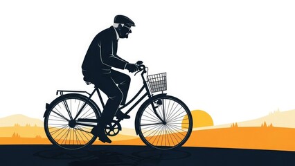 Obraz premium Man Riding Bicycle on Road