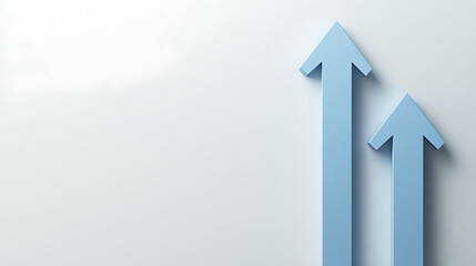 Two blue arrows pointing upwards against a light blue background. Represents growth, progress, and improvement. Ideal for business presentations and motivational content.