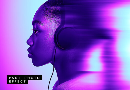 Purple And Blue Dynamic Motion Smear Photo Effect