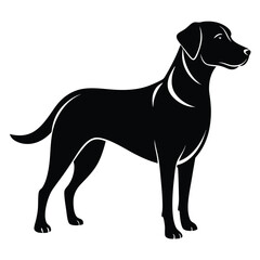 Fototapeta premium labrador retriever dog line art silhouette vector illustration