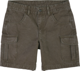 Casual olive cargo shorts isolated on transparent background