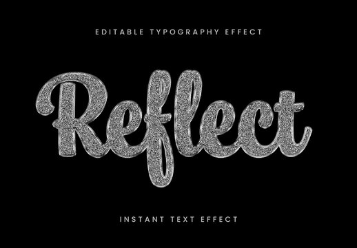 Silver Chrome Metallic Glitter Text Effect Script Sparkle Metallic Shiny Font