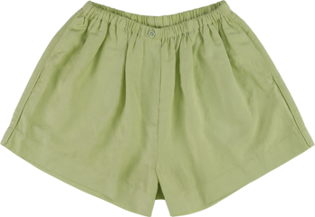 Light green textured shorts isolated on transparent background