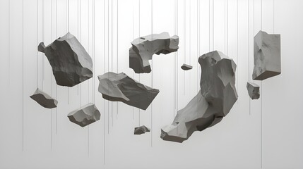 Floating Stone Abstract Sculpture Background