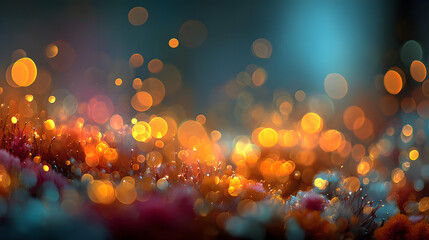 Abstract background of soft focus bokeh lights