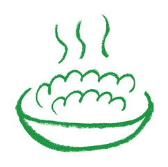 Rice Dish Icon Crayon Chalk Drawing Vector
