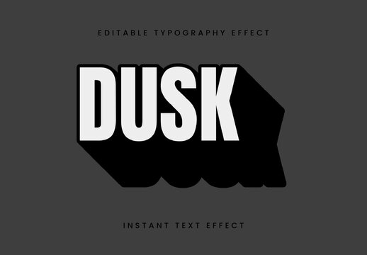 Black And White Deep Shadow Text Effect Bold Long Shadow Font
