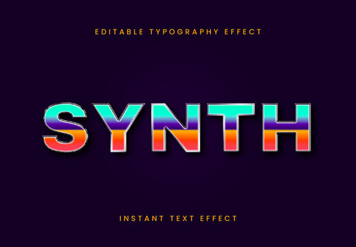 Colorful Retro 80s Chrome Text Effect Gradient Bold Font