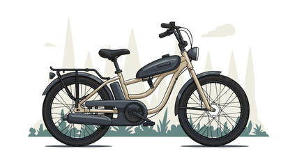 Of a modern electric bicycle with detailed design and urban