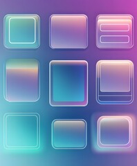 3D glassmorphism background design. Glass overlay effect isolated on abstract background with liquid gradient shapes. Glassmorphism background banner with transparent glass frame template.