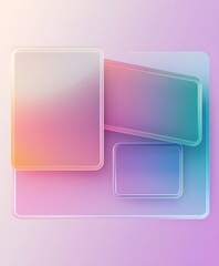 3D glassmorphism background design. Glass overlay effect isolated on abstract background with liquid gradient shapes. Glassmorphism background banner with transparent glass frame template.