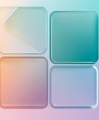 3D glassmorphism background design. Glass overlay effect isolated on abstract background with liquid gradient shapes. Glassmorphism background banner with transparent glass frame template.