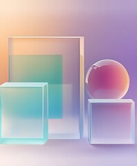 3D glassmorphism background design. Glass overlay effect isolated on abstract background with liquid gradient shapes. Glassmorphism background banner with transparent glass frame template.