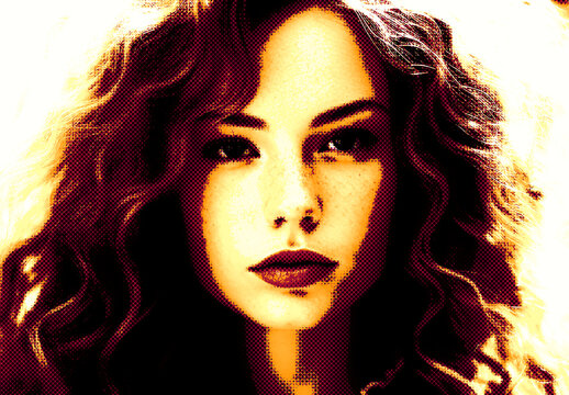 Yellow And Black Pop Art Comic Book Photo Effect