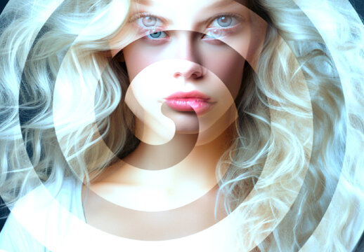 White And Blue Crystal Glass Refraction Photo Effect