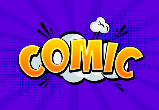 Yellow And Black Comic Book Text Effect Cartoon Explosion Font