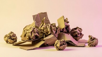 紙の山と穏やかな影