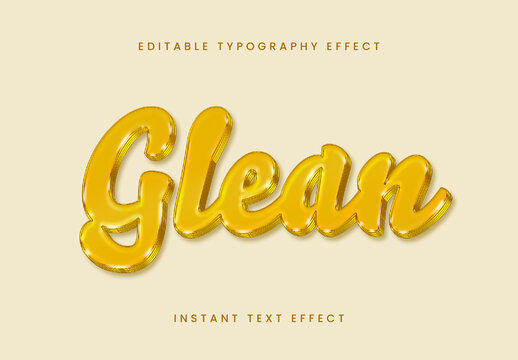 Gold 3D Text Effect Gleam 3D Script Font