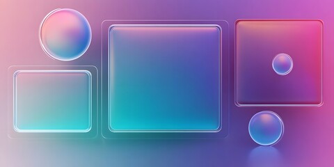 3D glassmorphism background design. Glass overlay effect isolated on abstract background with liquid gradient shapes. Glassmorphism background banner with transparent glass frame template.