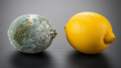 レモンの腐敗と新鮮な黄色