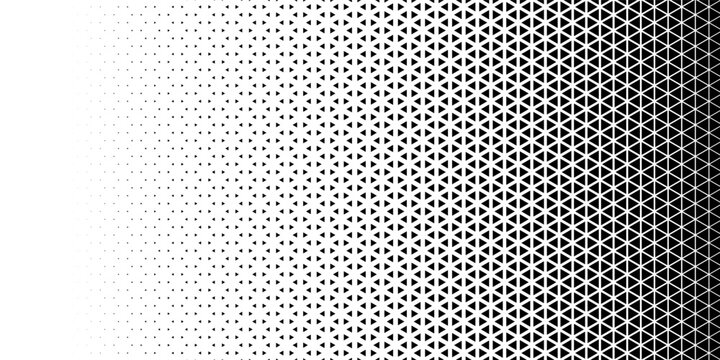 Halftone triangles pattern. Abstract geometric gradient background. Vector illustration