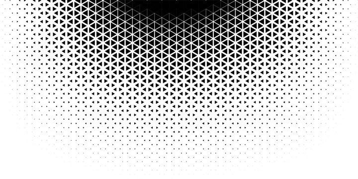 Halftone triangles pattern. Abstract geometric gradient background. Vector illustration
