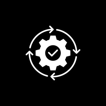 Gear check logo design, system verification branding logo, quality control symbol, technical approval icon, modern settings business logo.