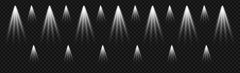 Stage light and golden glitter lights effect with gold rays, beams and falling glittering dust on floor. Abstract gold background for display your product. Shiny spotlight or stage