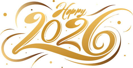 happy 2026 new year luxury gold calligraphy typography © Vector Art 